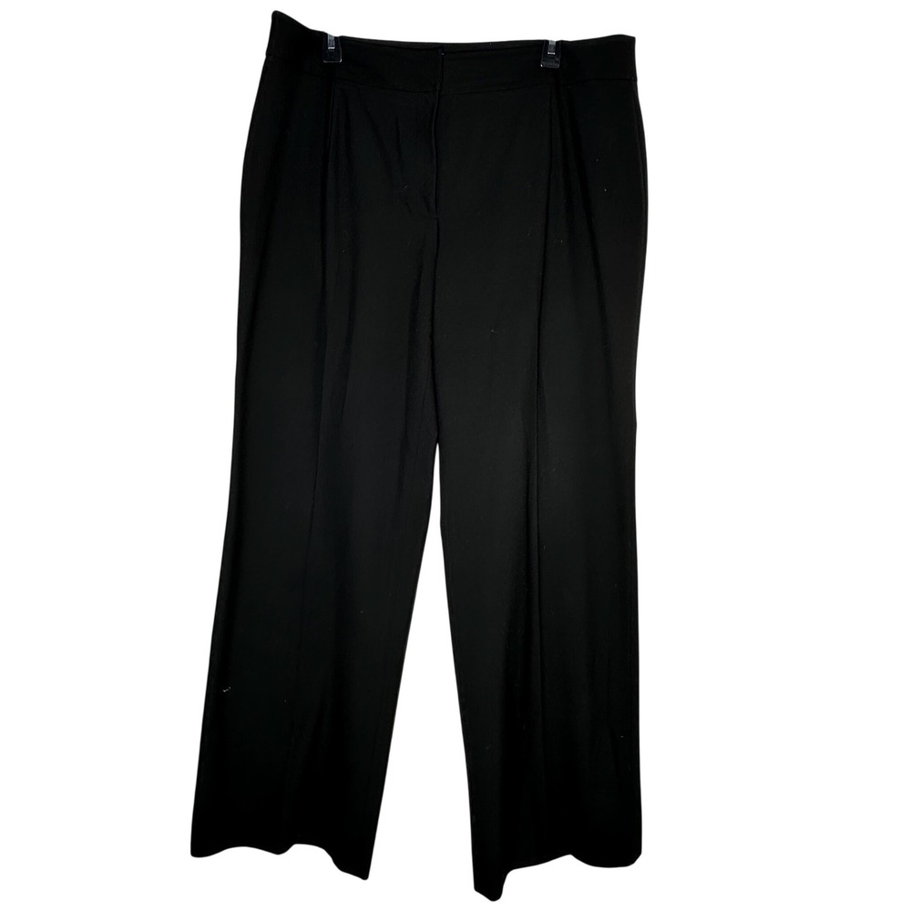 Tahari Arthur S. Levine Black Wide Leg Trousers Dress Pants Womens 14W High Rise